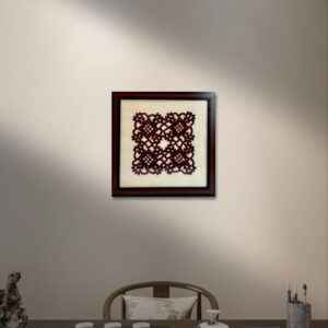 Classic Charm in Wine: Framed Crochet Art